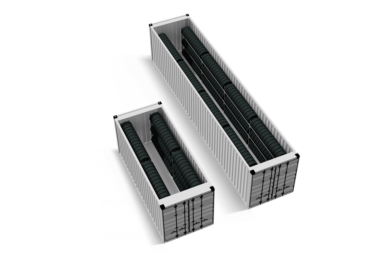 Dækreoler i container